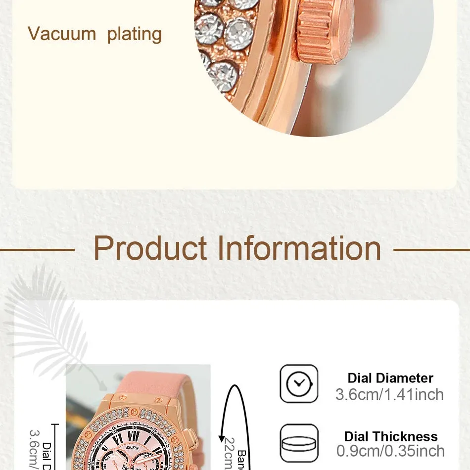 3PCS Set Women Casual Leather Watches Quartz Wristwatches & Ladies Heart Bow Wallet Glasses Sunglasses Clock Montre Femme