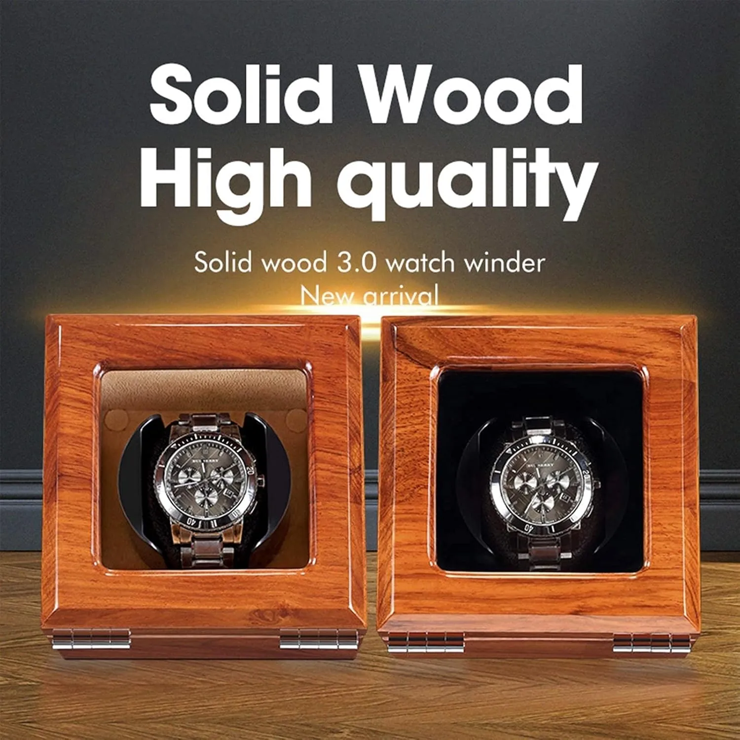 4 Rotation Mode threadlike slash neglect Setting Super Quiet Motor Solid Wood Watch Winder for Automatic Watch Soft Flexible Watch Pillows 