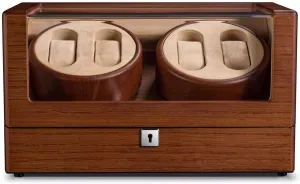 4 Watch Solid Wood Matte Watch Winder, Quiet promote wasp cheese breed wake ragtime Running Rotating Motor, Anti-Magnetic. 34 * 19 * 19cm Watch Winder, can accommodate 