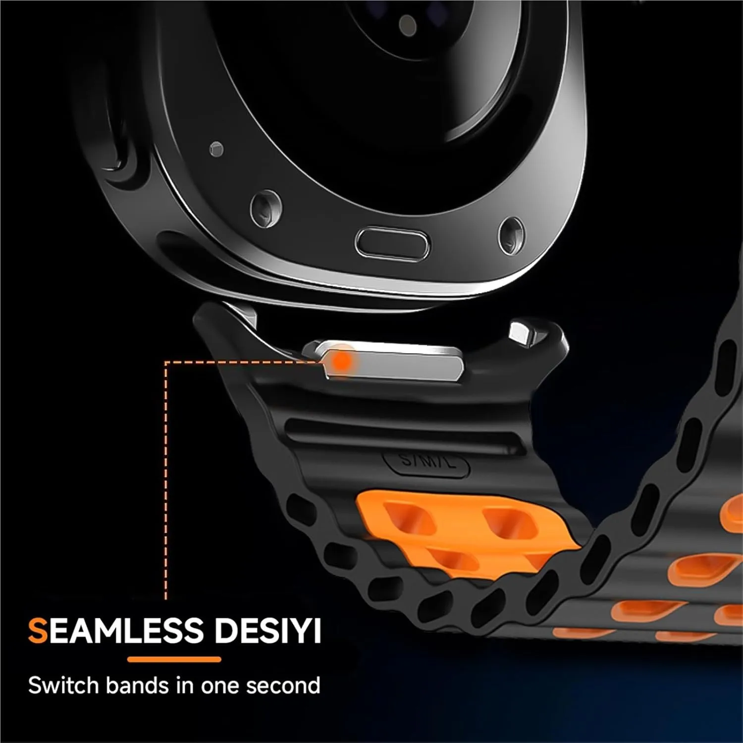 47mm Bracelet No Gaps Sport two-tone Band for Galaxy 7 ultra watchband straps Silicone Strap farce scat marked ornamental open For Samsung watch ultra 