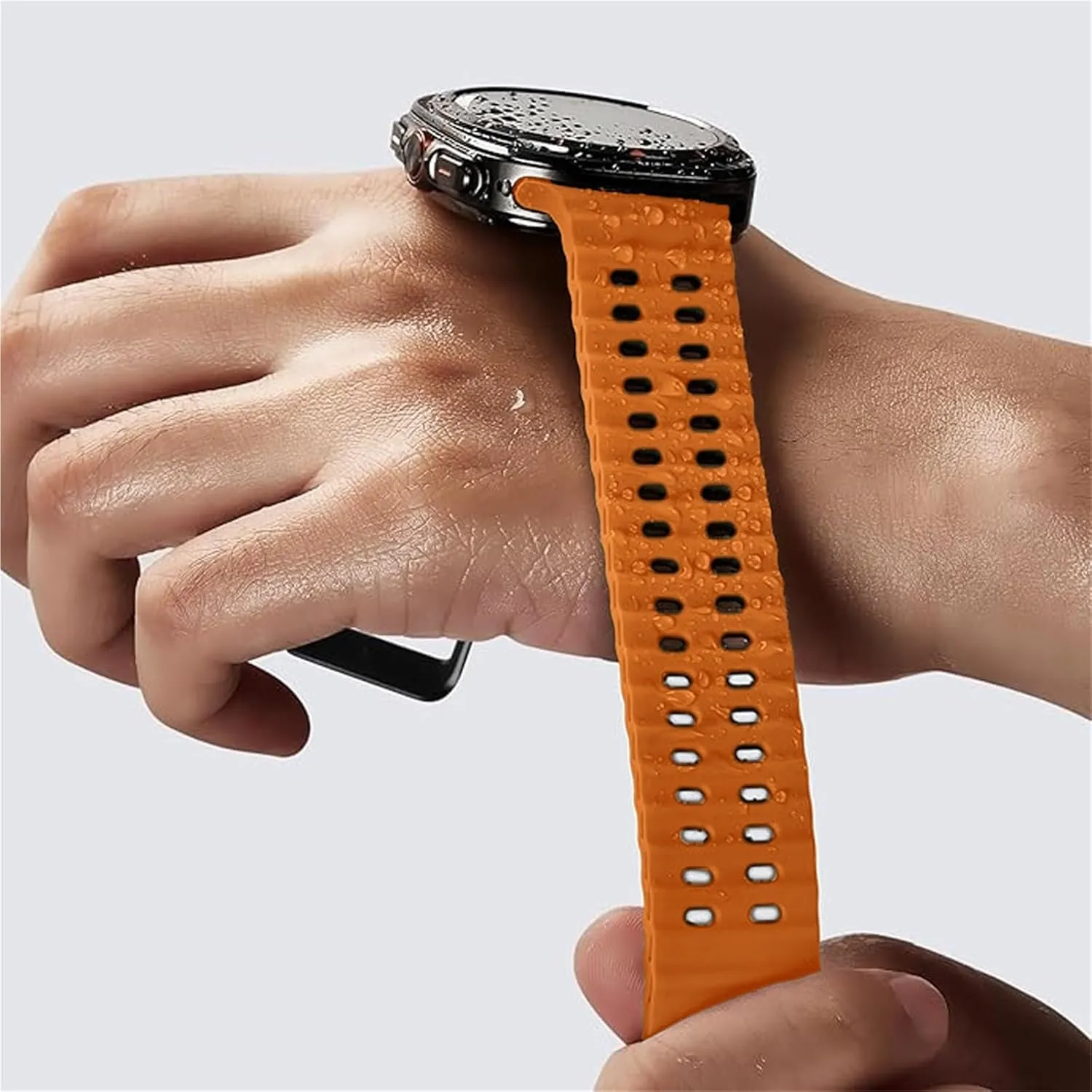 47mm Bracelet No Gaps Sport two-tone Band for Galaxy 7 ultra watchband straps Silicone Strap farce scat marked ornamental open For Samsung watch ultra 