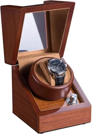 5 Gear recipe Adjustment Quiet Motor Dual Power Supply Beautiful Home Automatic Single Watch Winder Box Matte Solid Wood Shell Soft Watch Pillow 