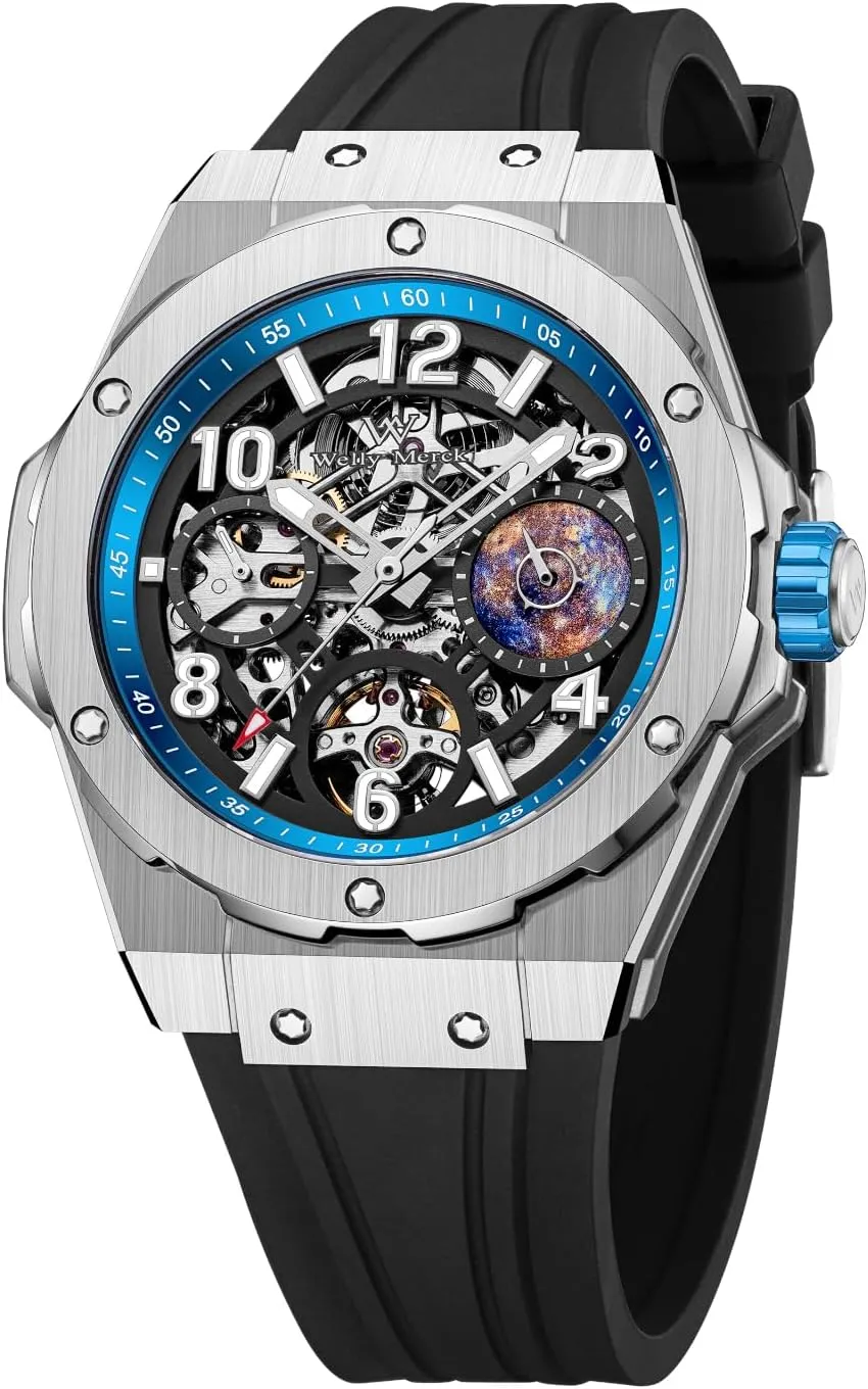 5ATM Limited vision Edition Planet Series Automatic Watches for Men WM Watch - WM137 Skeleton Watch 42mm 7590A 