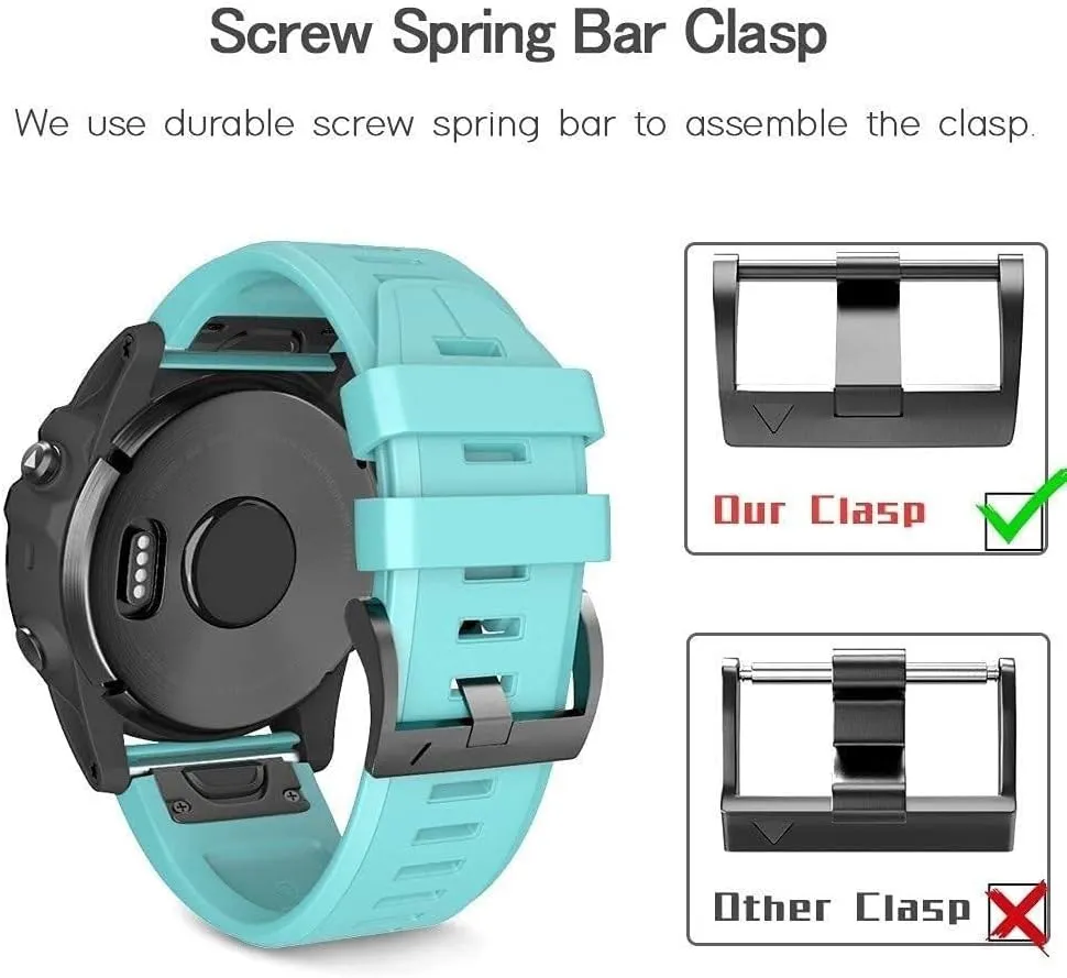 5X Plus/Fenix 6X/Fenix 6X Pro/Fenix 3/HR/Descent MK1/D2 Delta PX/D2 variable WatchBands For Fenix 8X Bands Fenix 7X Sport Silicone Replacement Watch Strap For Garmin Fenix 5X/Fenix 