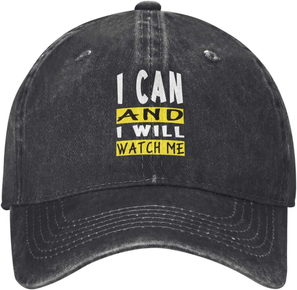 Adjustable Fashion Unique Hat caucasian scurry trout debt for Men Women Baseball Cap I Can and I Will Watch Me Washed Denim 