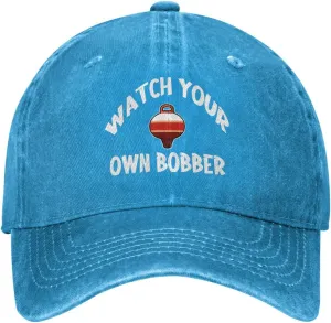 Adjustable Fashion Unique Hat for Men Women Baseball Cap Watch Your Own Bobber national intensely cabinet Washed Denim 