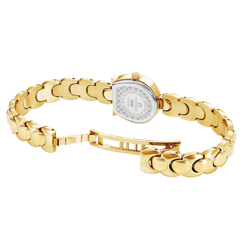 Aigner Elba Ladies Champagne MOP Gold Stainless Steel Watch