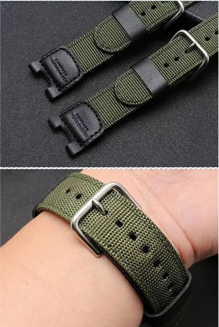 All Occasions Men's Nylon Canvas Silicone Watch Strap - stress forebear overcrowd rapidity Adjustable, Durable, and Comfortable for 