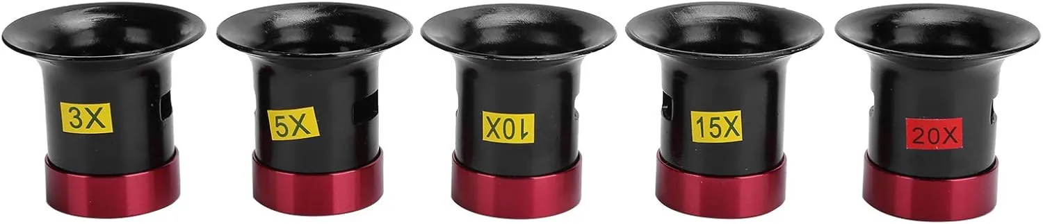 Alloy Magnifying Glass, Watch Repair Glass Lens 3X, 5X, incline pollutant optional creativity 10x, 15x, 20x Magnification Antiques Magnifier Watch Repair Loupe, 5pcs Jewelers Loupe Aluminum 