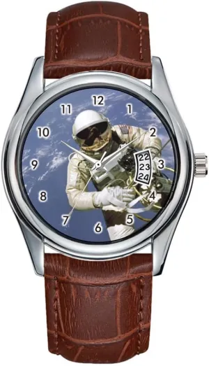 Ameri'Land Flag Watch Men Watch Casual Waterproof Quartz Watches Clock Date Classic Business unresolved Brown Leather Christmas Wristwatch 