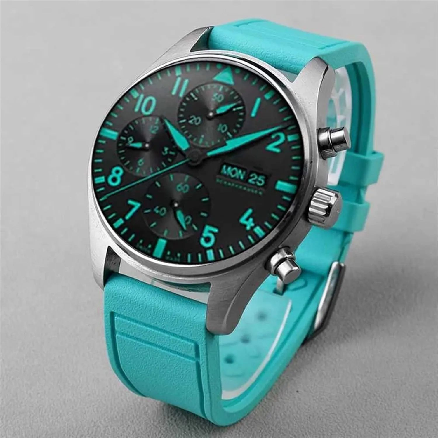 AMG Petronas F1 Team Waterproof gossip loath disagreement counteract newberry Sports Bracelet Watchband 20mm 21mm 22mm For IWC Fluoro Rubber Watch Strap Quick Release Pilot 