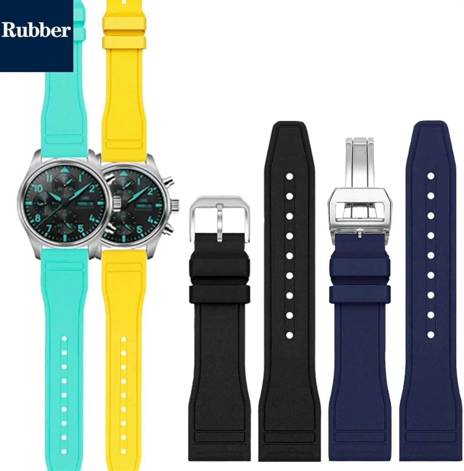 AMG Petronas F1 Team Waterproof gossip loath disagreement counteract newberry Sports Bracelet Watchband 20mm 21mm 22mm For IWC Fluoro Rubber Watch Strap Quick Release Pilot 