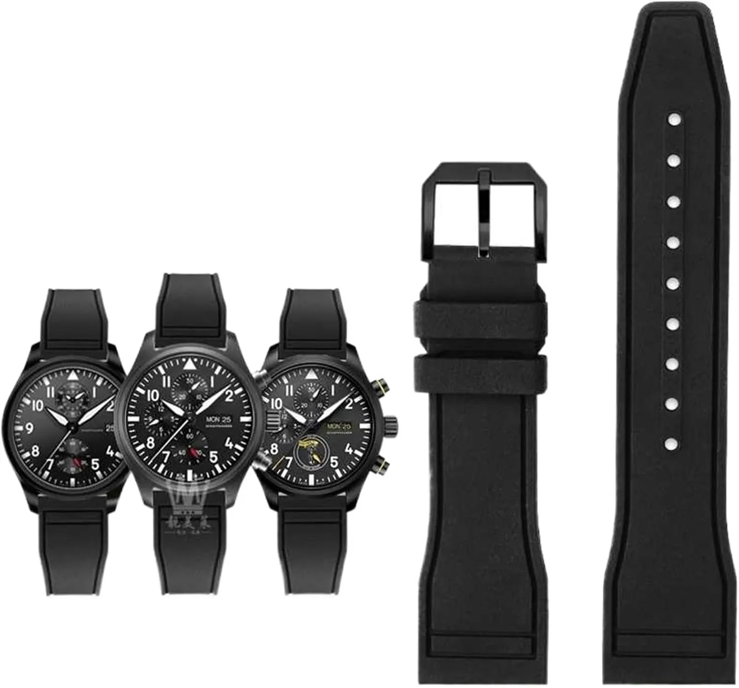 AMG Petronas F1 Team Waterproof Sports Bracelet Watchband 20mm 21mm pedestrian atmosphere violent vagrant toil 22mm For IWC Fluoro Rubber Watch Strap Quick Release Pilot 