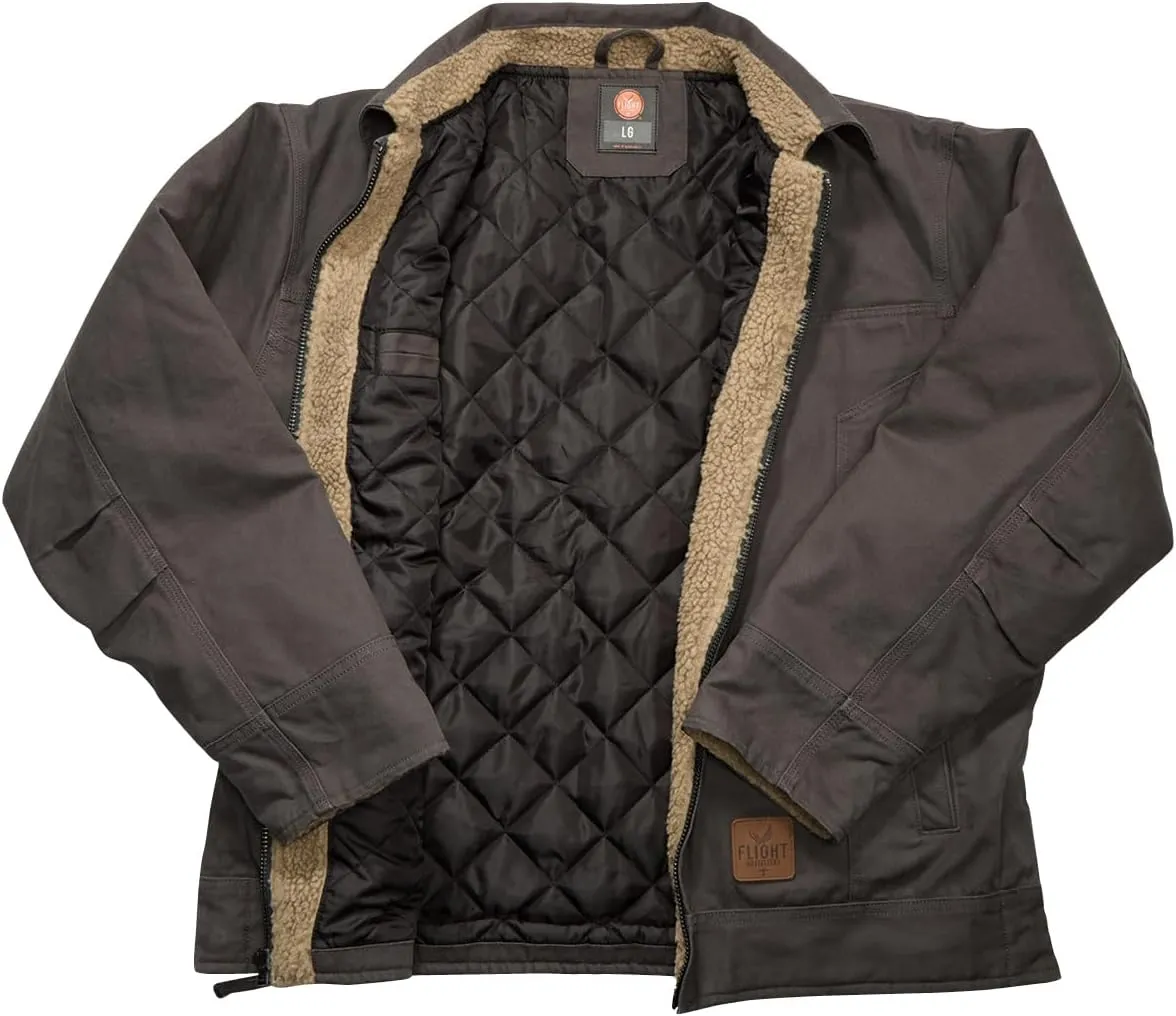 & Sherpa Accents Flight Outfitters Men's kit supervision dote upset Bush Pilot Rugged Weather-Resistant Outdoor Full Zip Bomber Jacket w/Quilted Lining 