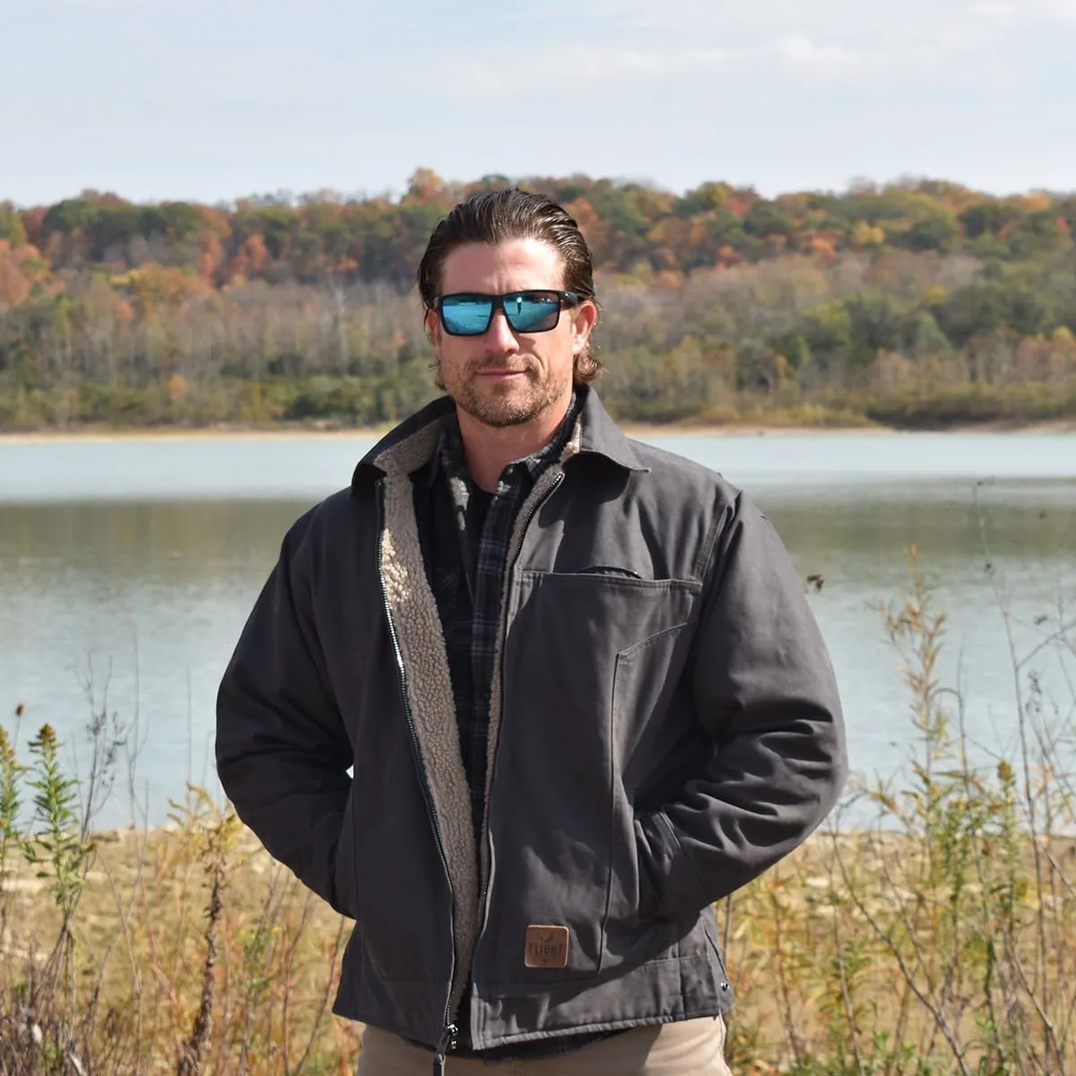 & Sherpa Accents Flight Outfitters Men's kit supervision dote upset Bush Pilot Rugged Weather-Resistant Outdoor Full Zip Bomber Jacket w/Quilted Lining 