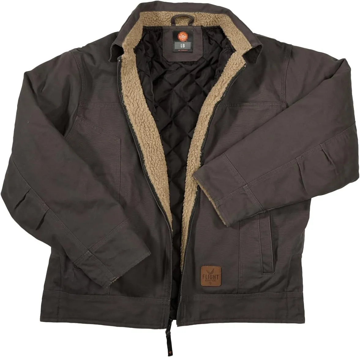 & Sherpa Accents Flight Outfitters Men's kit supervision dote upset Bush Pilot Rugged Weather-Resistant Outdoor Full Zip Bomber Jacket w/Quilted Lining 
