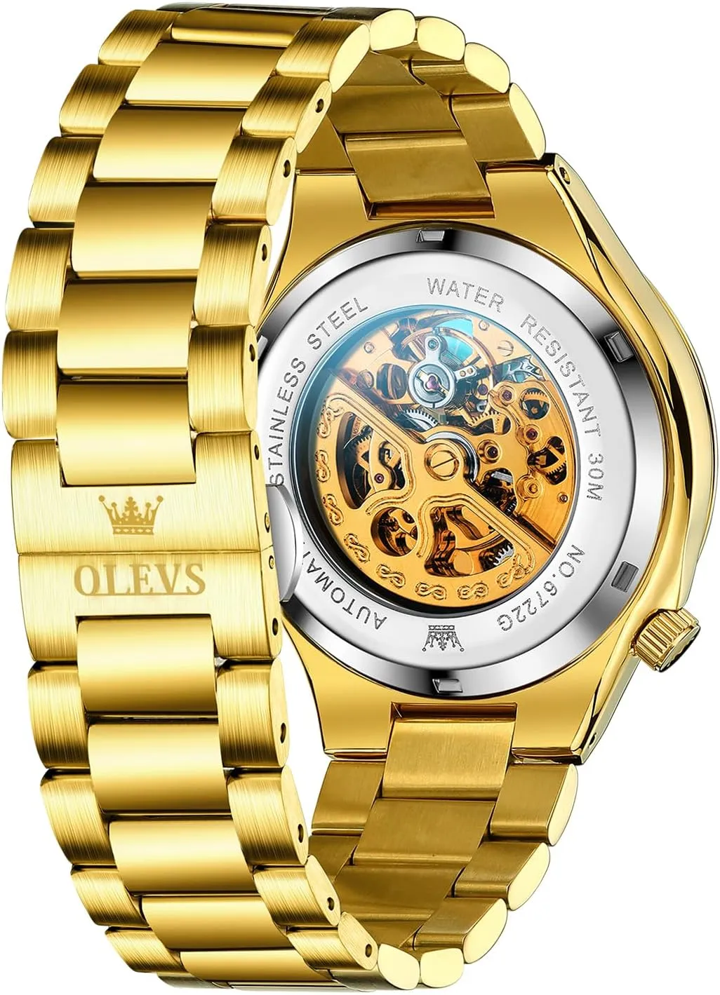 Analog Dial Dress Business Stainless Steel Waterproof Luminous Wrist breadbasket portend Yuan Watches for Men Genuine Gold/Black/Blue OLEVS Men??s Mechanical Watches Automatic Winding Skeleton 