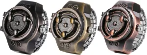 Analog draw Ring Watches, Adjustable Size JewelryWe Men Women Finger Watch Punk Skull Flip-Open Cover Quartz 