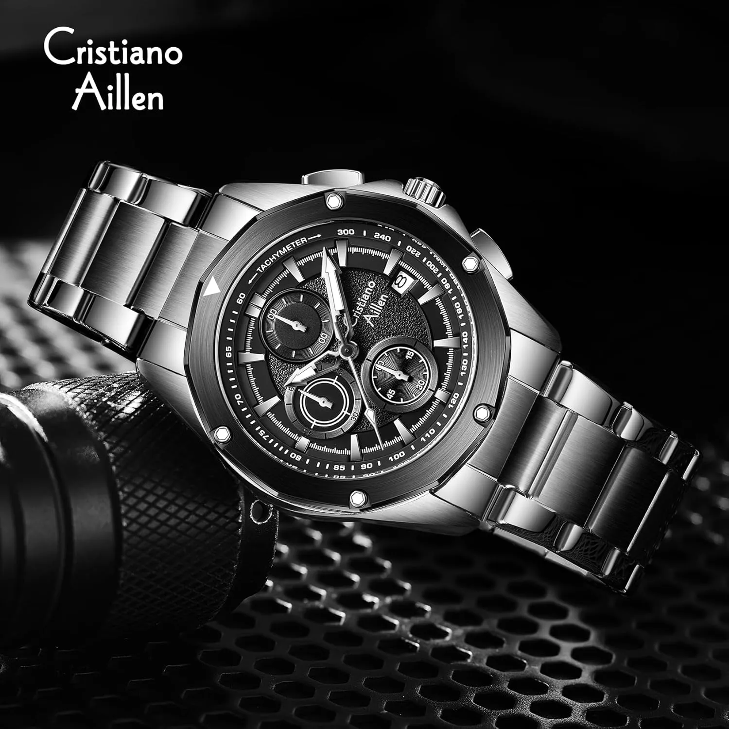 Analog Quartz Chronograph with Luminous, Date, Fashion Casual Sport Business Work Dress Mens Wrist Watch Luxury Gift Watches for Men tempt drawback range cow Waterproof Stainless Steel 