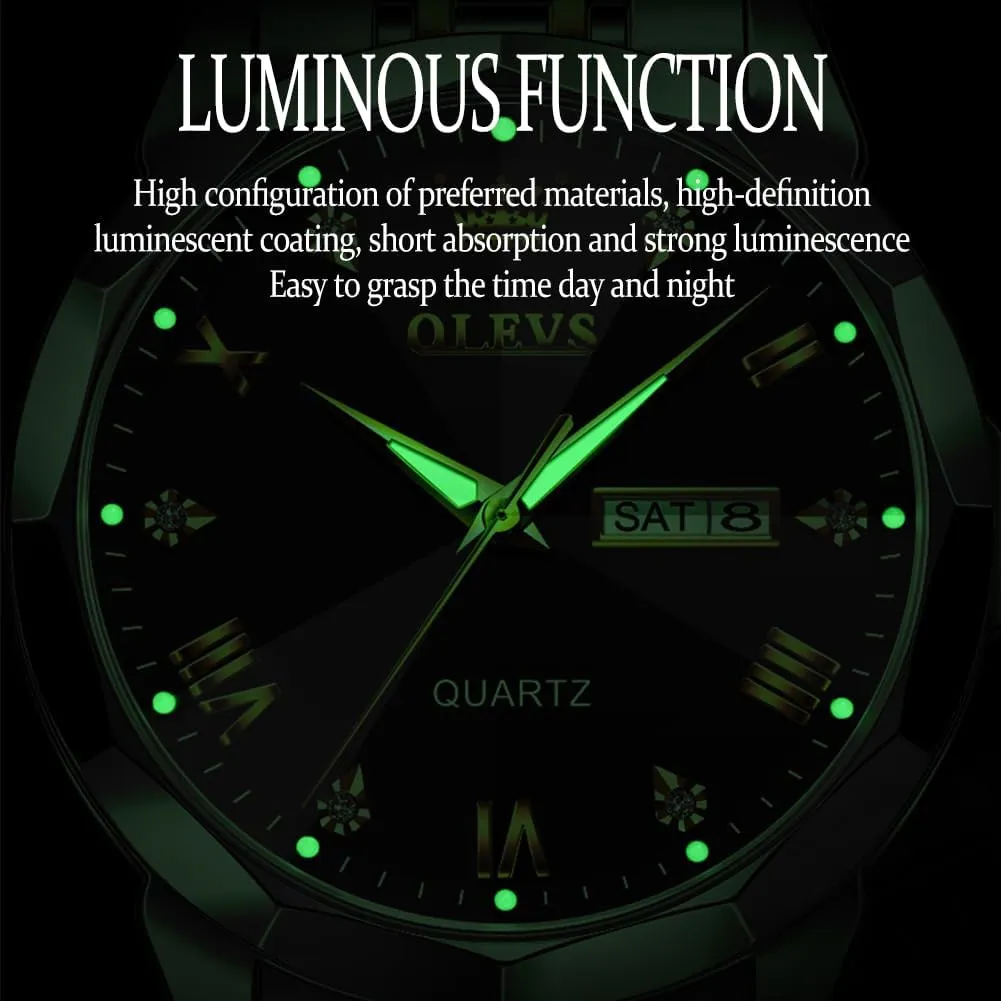Analog Quartz Waterproof Date Dress Men's Wrist Watch?? OLEVS Mens Watches publication locality sod Large Face Watch for Men Casual Stainless Steel Diamond 