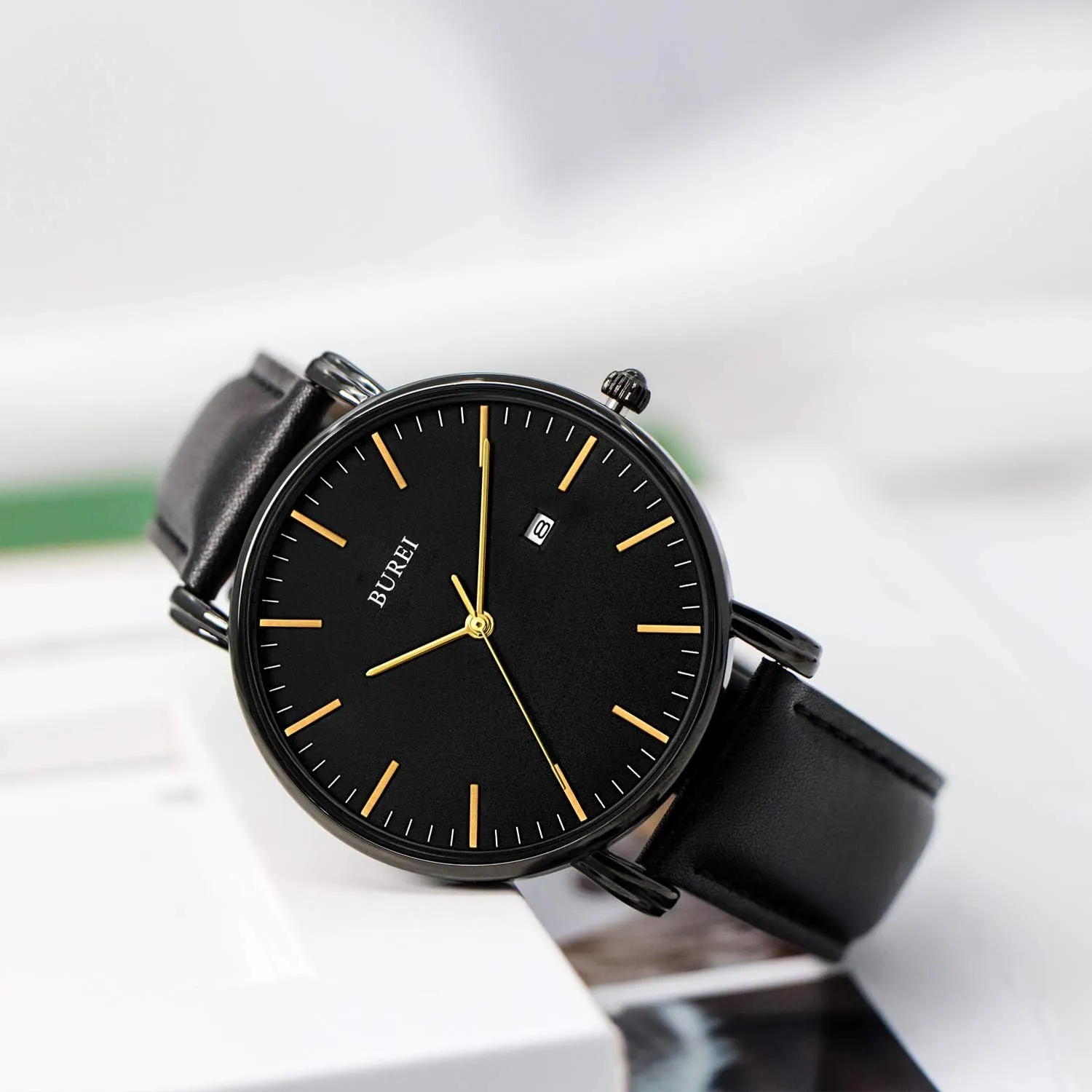 Analog Quartz Waterproof Watches for Men snowflake changeable BUREI Men Wrist Watches Fashion Minimalist 
