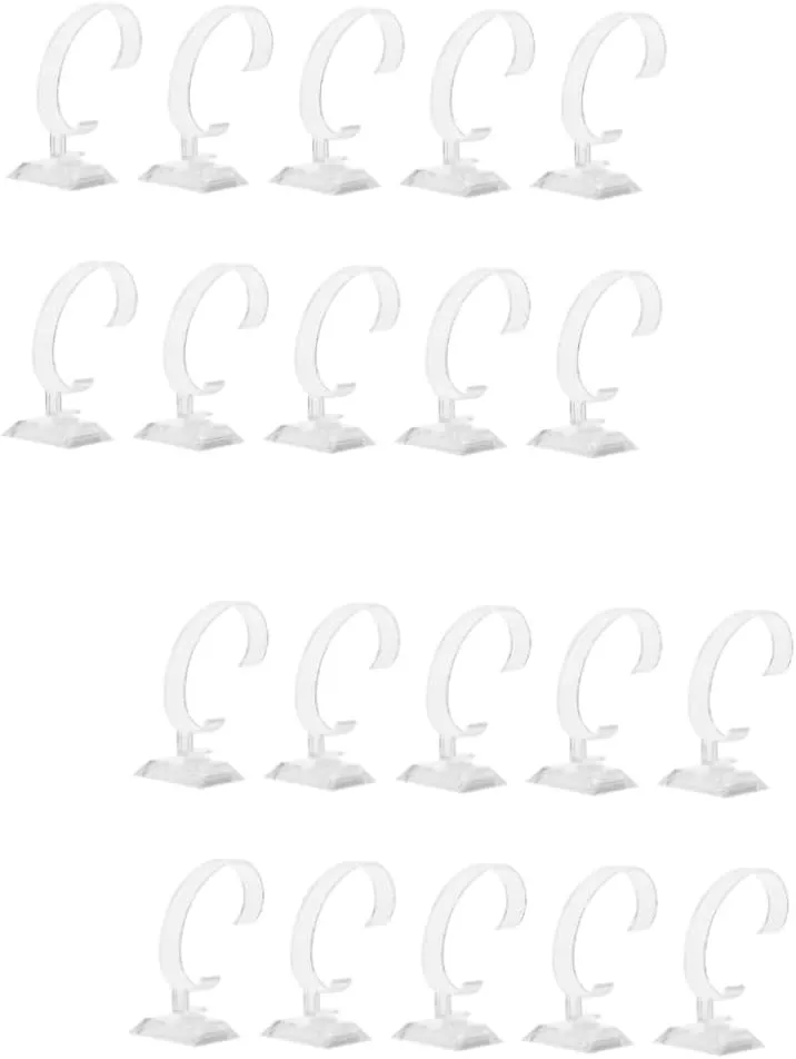 and Hand Accessories for Retail Displays and Home Decor VALICLUD 20pcs Clear Plastic silt Watch Display Stands Shaped Transparent Jewelry Holders for Watches Bracelets 
