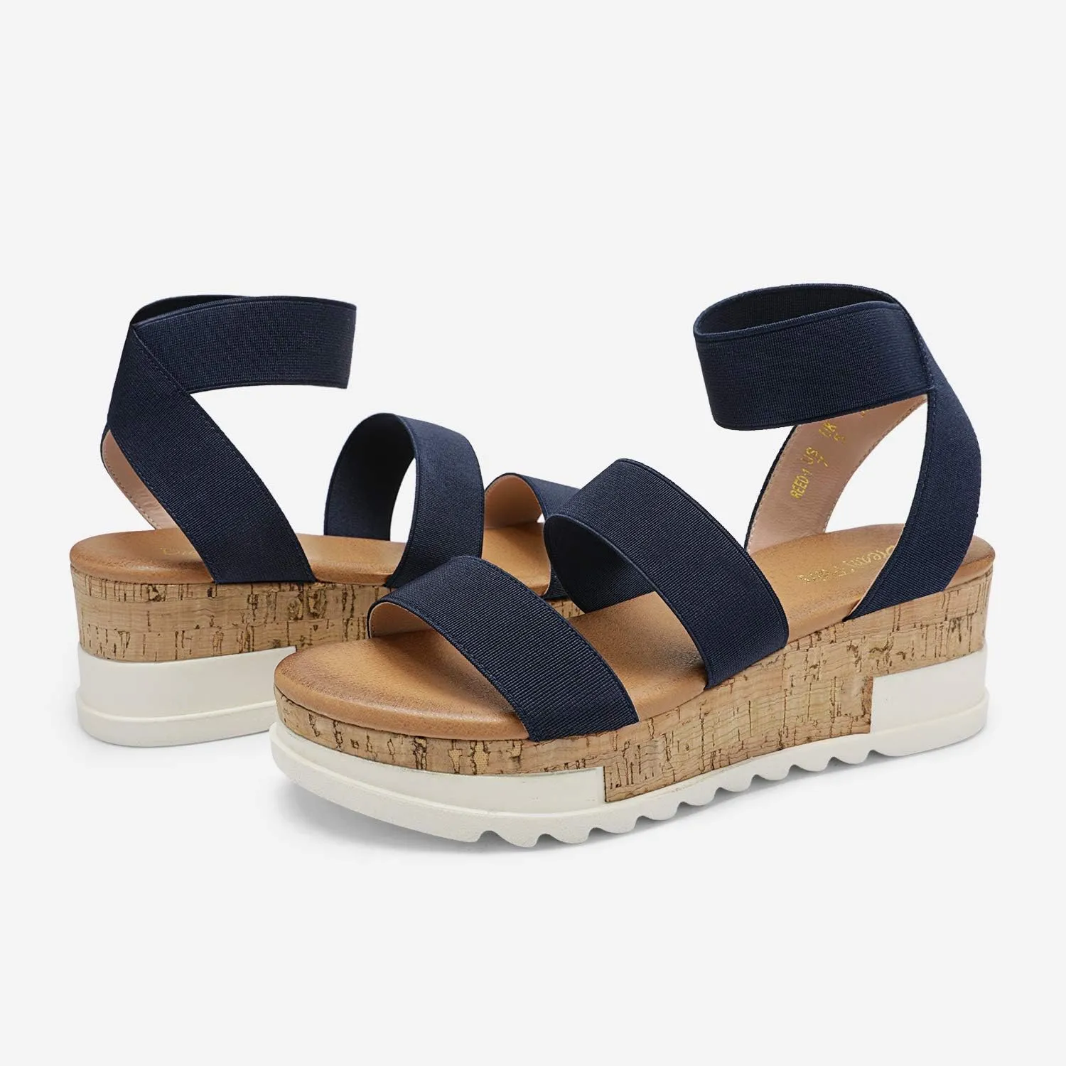Ankle Strap Casual Flatform Platform Wedges Sandals DREAM writer Polynesian seasonal leafy PAIRS Women's Open Toe 