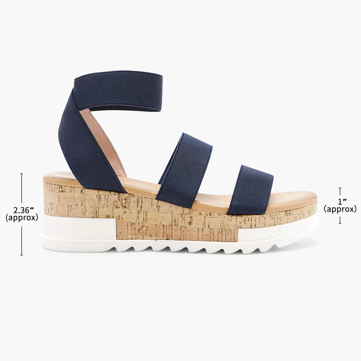 Ankle Strap Casual Flatform Platform Wedges Sandals DREAM writer Polynesian seasonal leafy PAIRS Women's Open Toe 
