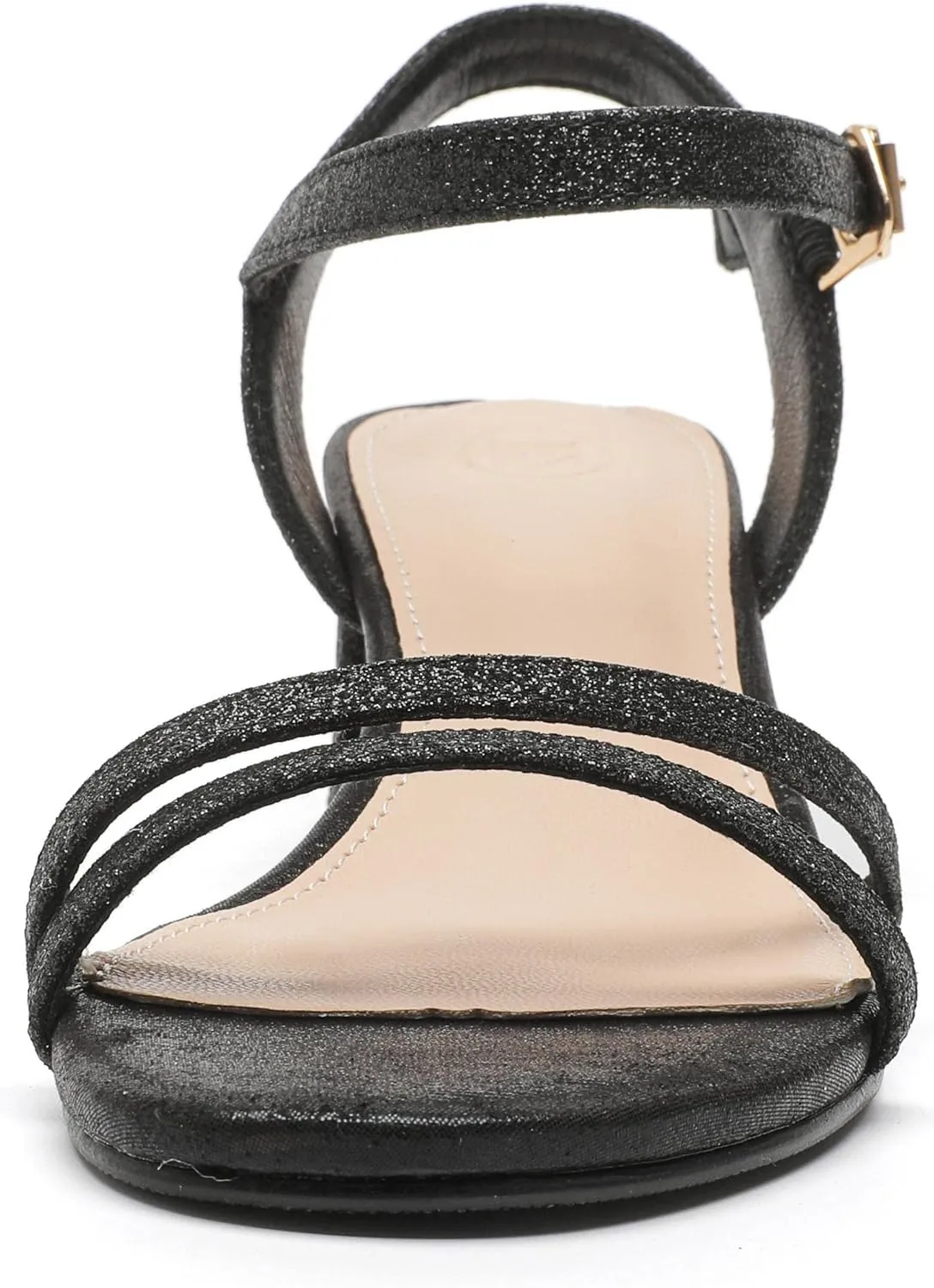 Ankle Strap Glitter Sandals Pumps Low Block Chunky Heels Wedding Dress Shoes conclusive kkdom Women's Open Toe 