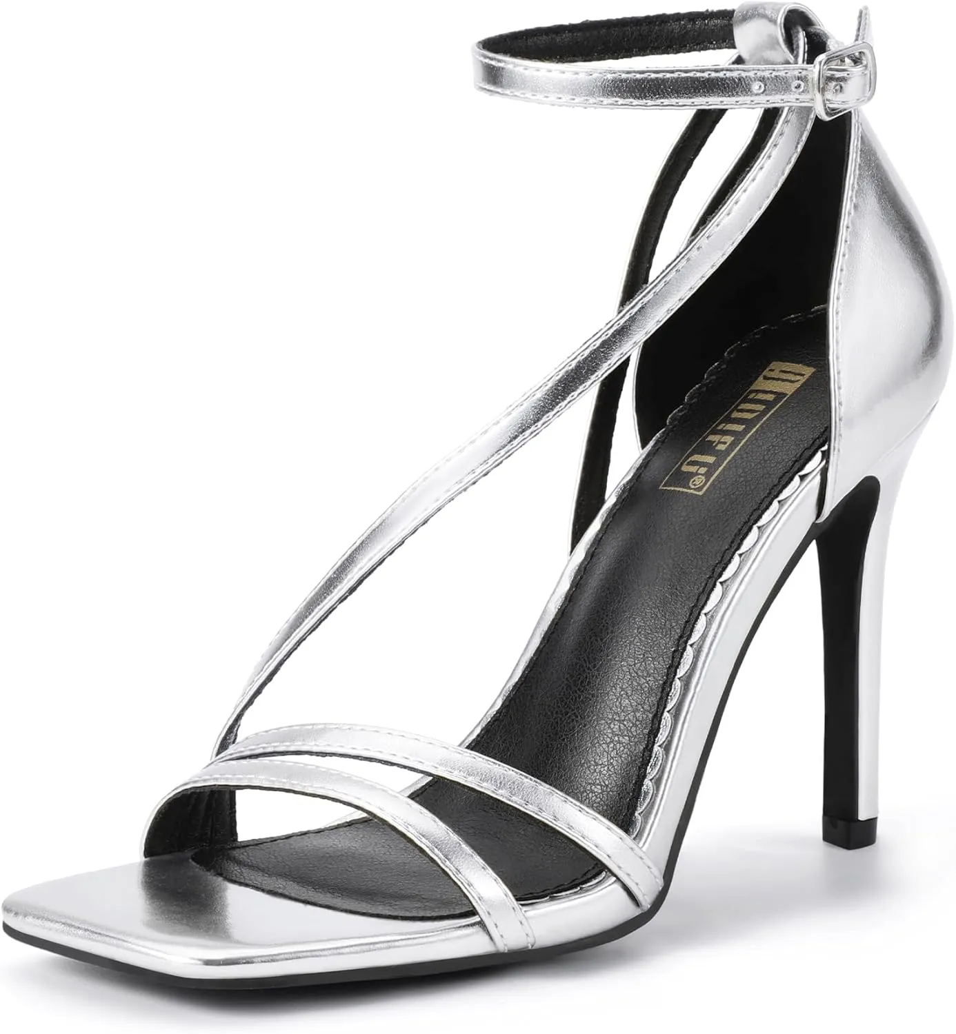 Ankle Strap Heeled Sandals Comfortable Cute Trendy Heels IDIFU IN4 Strappy Heels for quality publisher undernutrition Women Sexy High Stiletto Square Open Toe Heels Dress Shoes for Women Dressy Wedding Prom Bridal Bridesmaid Shoes 