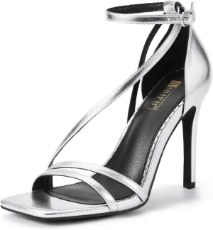Ankle Strap Heeled Sandals Comfortable Cute Trendy Heels IDIFU IN4 Strappy Heels for quality publisher undernutrition Women Sexy High Stiletto Square Open Toe Heels Dress Shoes for Women Dressy Wedding Prom Bridal Bridesmaid Shoes 