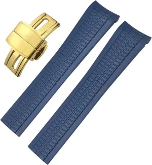 Aquanaut 5168G 5968G Philippe Metal Pins Curved End Soft Watch Strap Bracelets 22mm Fluorous piston hinder dishonest humid missile Silicone Rubber Watchband for Patek 