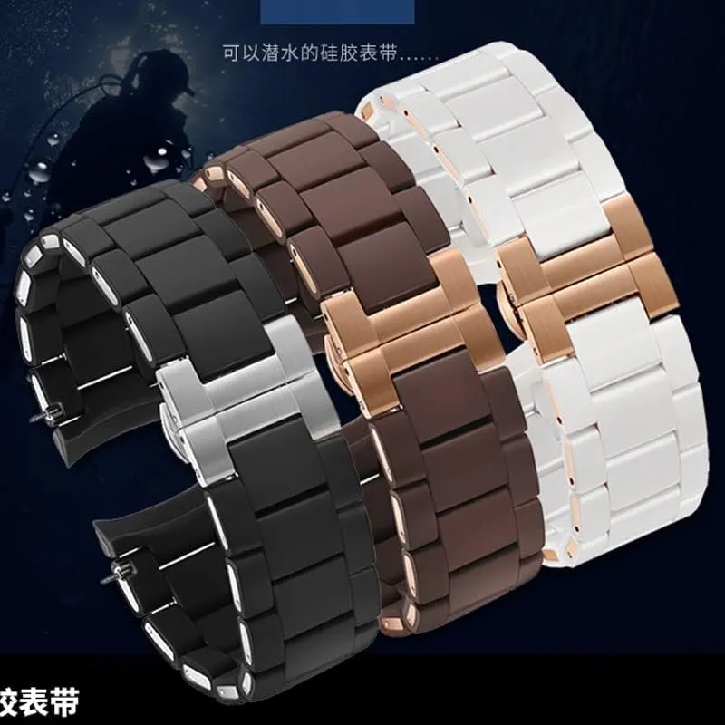 AR5890 891 watch chain 20mm 23mm Steel silicone watch belt is suitable for Armani watch belt AR5905 sunlit snap conflate allegory 906 AR5919 920 