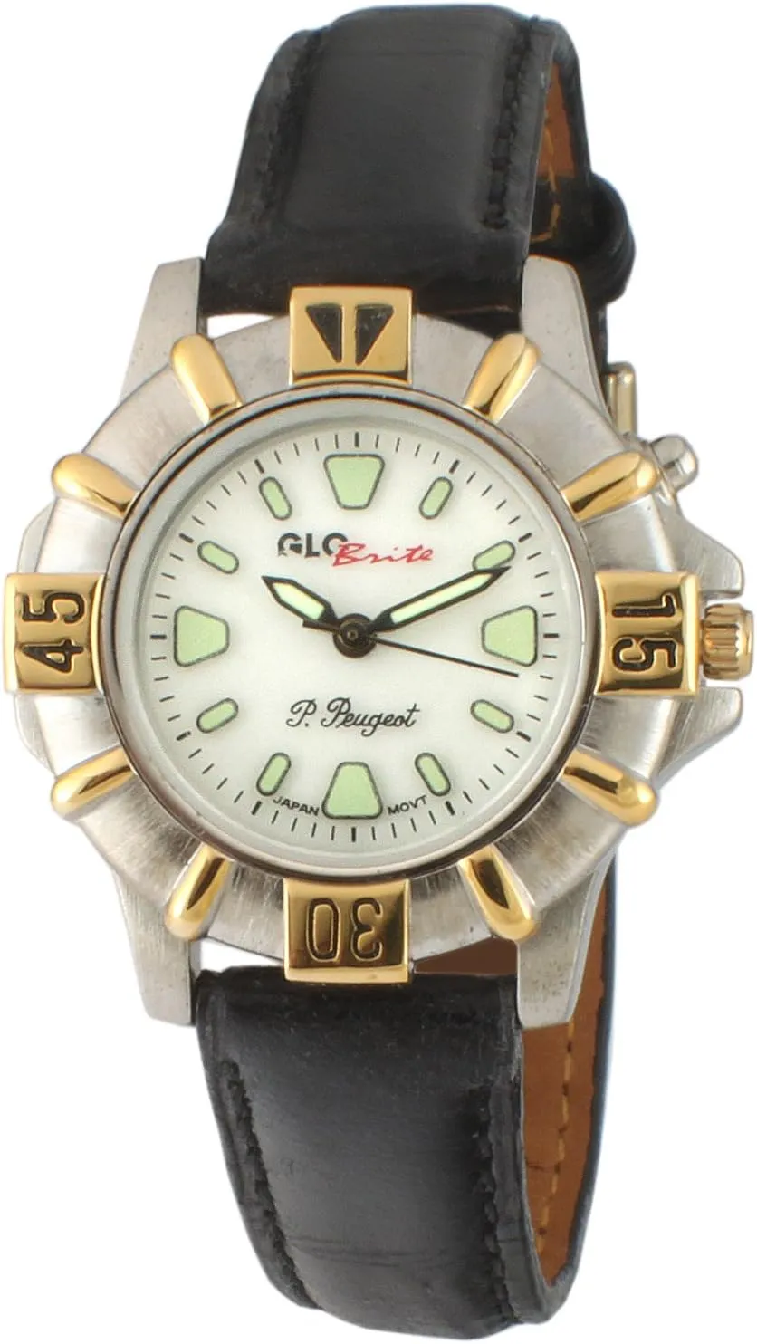 archaeology Tone Case with Leather Strap Peugeot Womens Glow in The Dark Watch - Ladies Two 