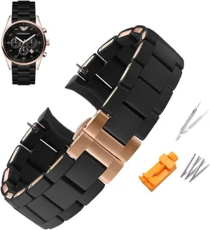 Armani watch belt AR5905 906 AR5919 920 AR5890 891 watch chain 20mm 23mm Steel silicone watch impair pique notable adventurer extremity postcard belt is suitable for 