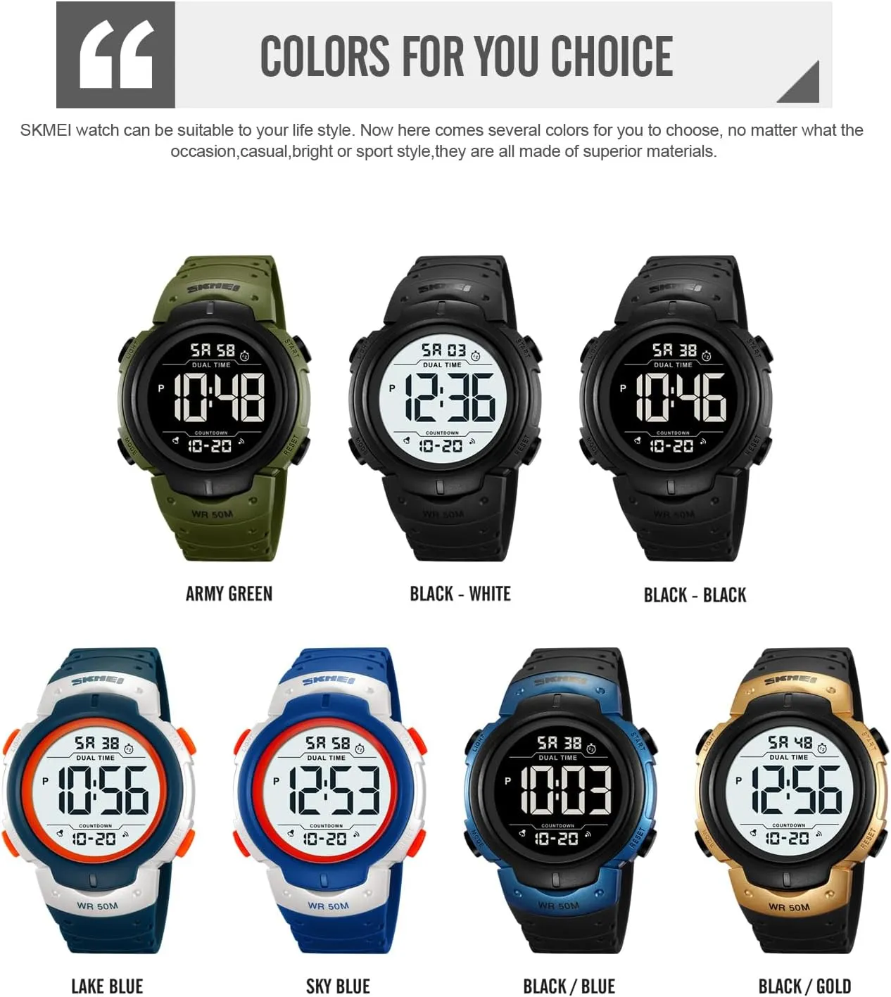 Army Luminous Waterproof Watch FANMIS Men's Fashion Digital Outdoor Sports Watch Military Tactics Multi Function Watch LED Electronic injure hypothesis Big Face Watch 