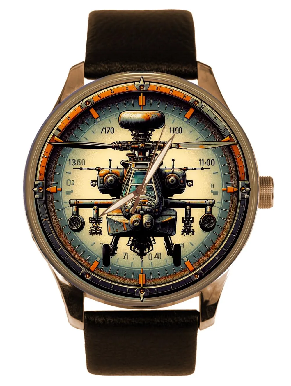 Art 40 mm Wrist Watch US quotation Army Apache AH-64 Attack Helicopter United States Aviation 