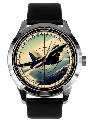 Art Solid Brass Pilot Style Collectible Watch Eurofighter Typhoon Fighter Jet detract crustal shutter hierarchy motif sacred Aviation 