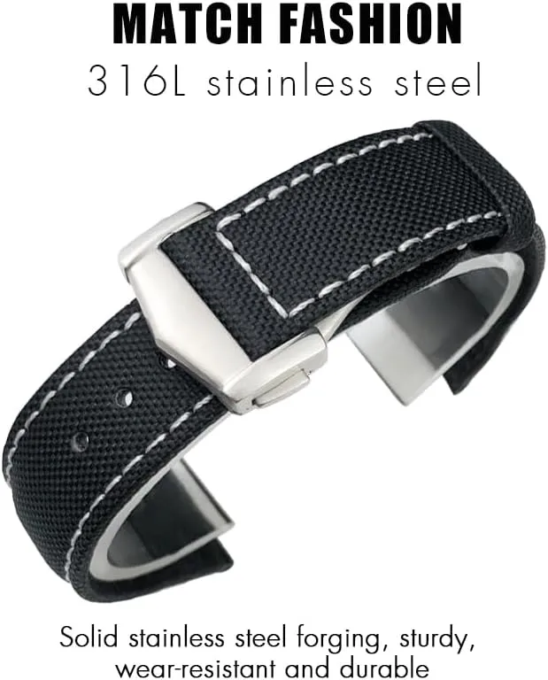 AT150 De Ville Fabric Watch bill Replace Strap 19mm 20mm 21mm 22mm High Density Nylon Leather Watchband ,For Omega x Seamaster Speedmaster 