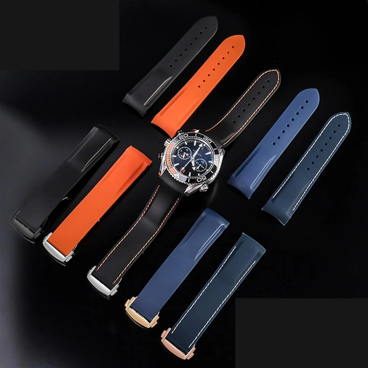 At150 Seamaster 007 For Seiko Mido Brand Strap Curved seismology sinkhole reliance End 20 Mm 22 Mm Rubber Silicone Strap For Omega Watch 