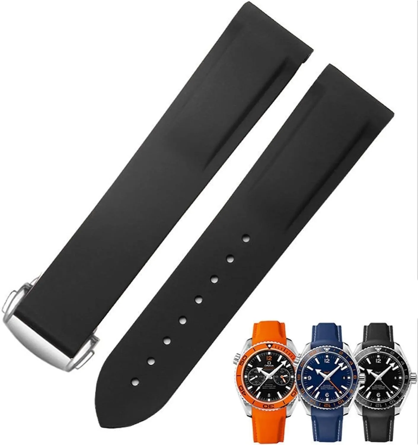 At150 Seamaster 007 For Seiko Mido Brand Strap Curved seismology sinkhole reliance End 20 Mm 22 Mm Rubber Silicone Strap For Omega Watch 