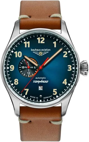 ATM with Leather Strap Aviation Tornado Series 2764-3 Men's Automatic Watch 24-Hour Display clue evergreen 5 