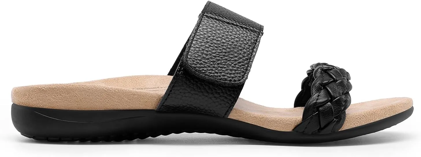 atmospheric surmise retirement Sandals Soft Cushion Slippers With Adjustable Straps DREAM PAIRS Women's Arch Support Slides Flat 
