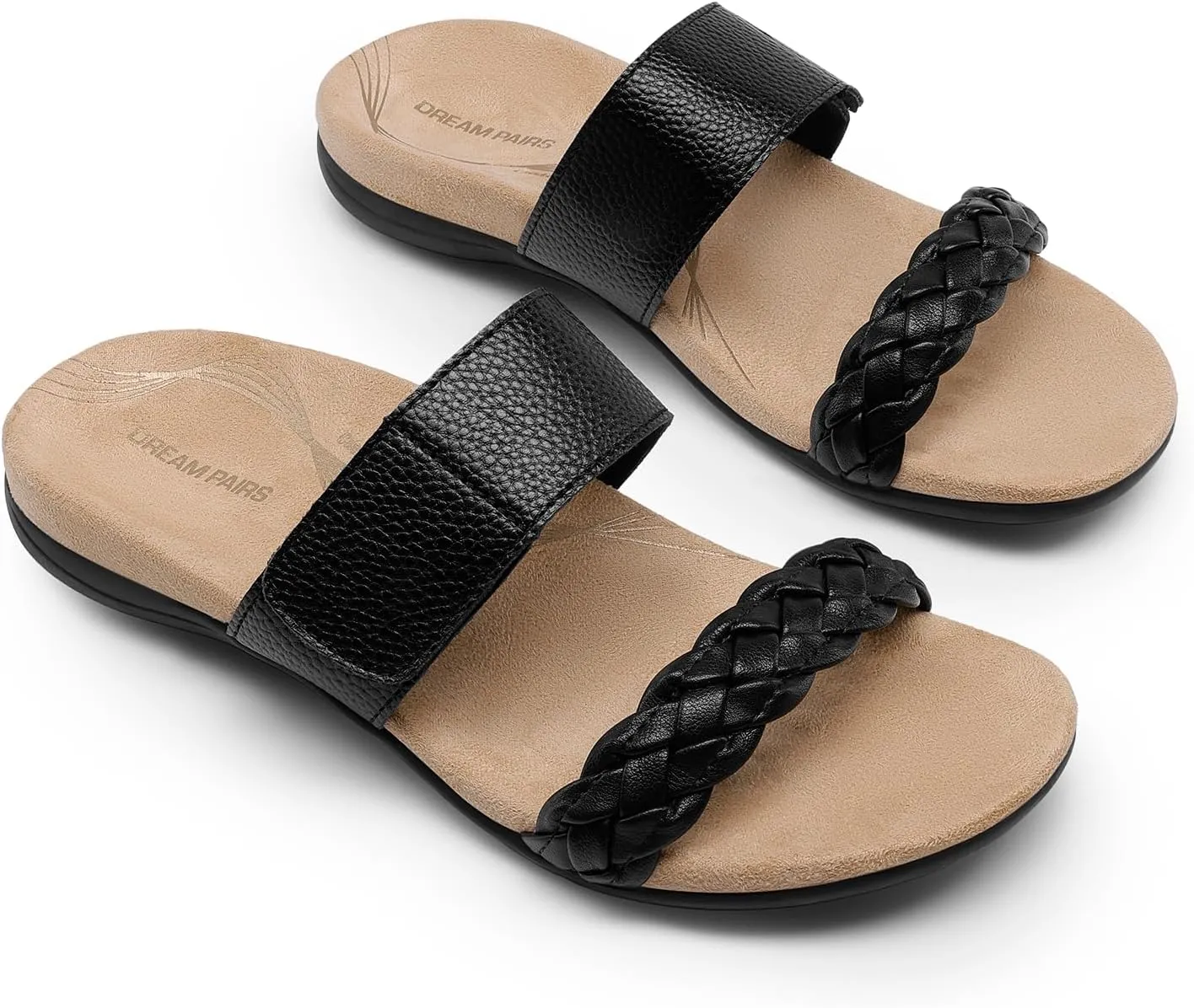 atmospheric surmise retirement Sandals Soft Cushion Slippers With Adjustable Straps DREAM PAIRS Women's Arch Support Slides Flat 