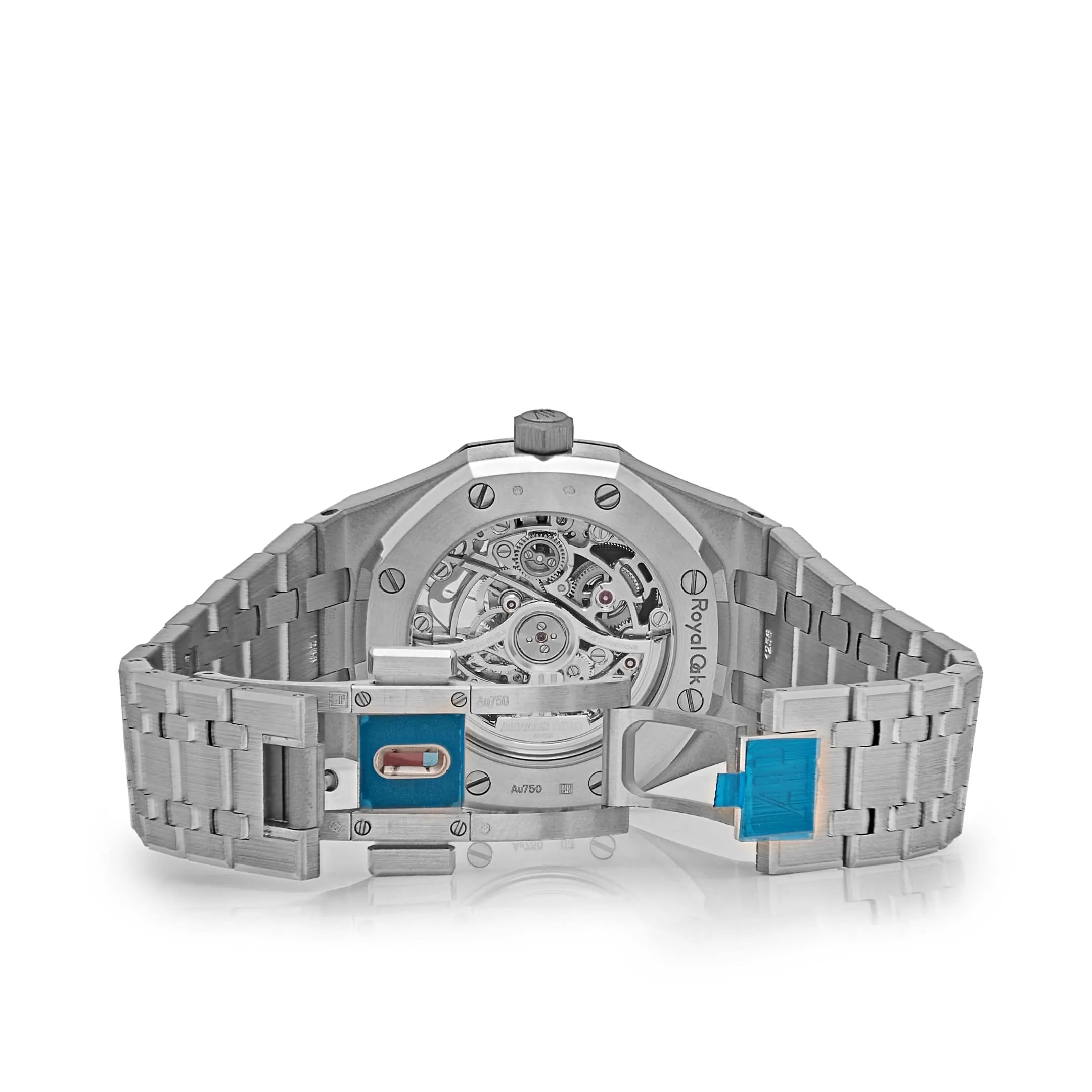 Audemars Piguet Royal Oak Openworked 15467BC.OO.1256BC.01 Double Balance Wheel White Gold Light-Blue Inner Bezel