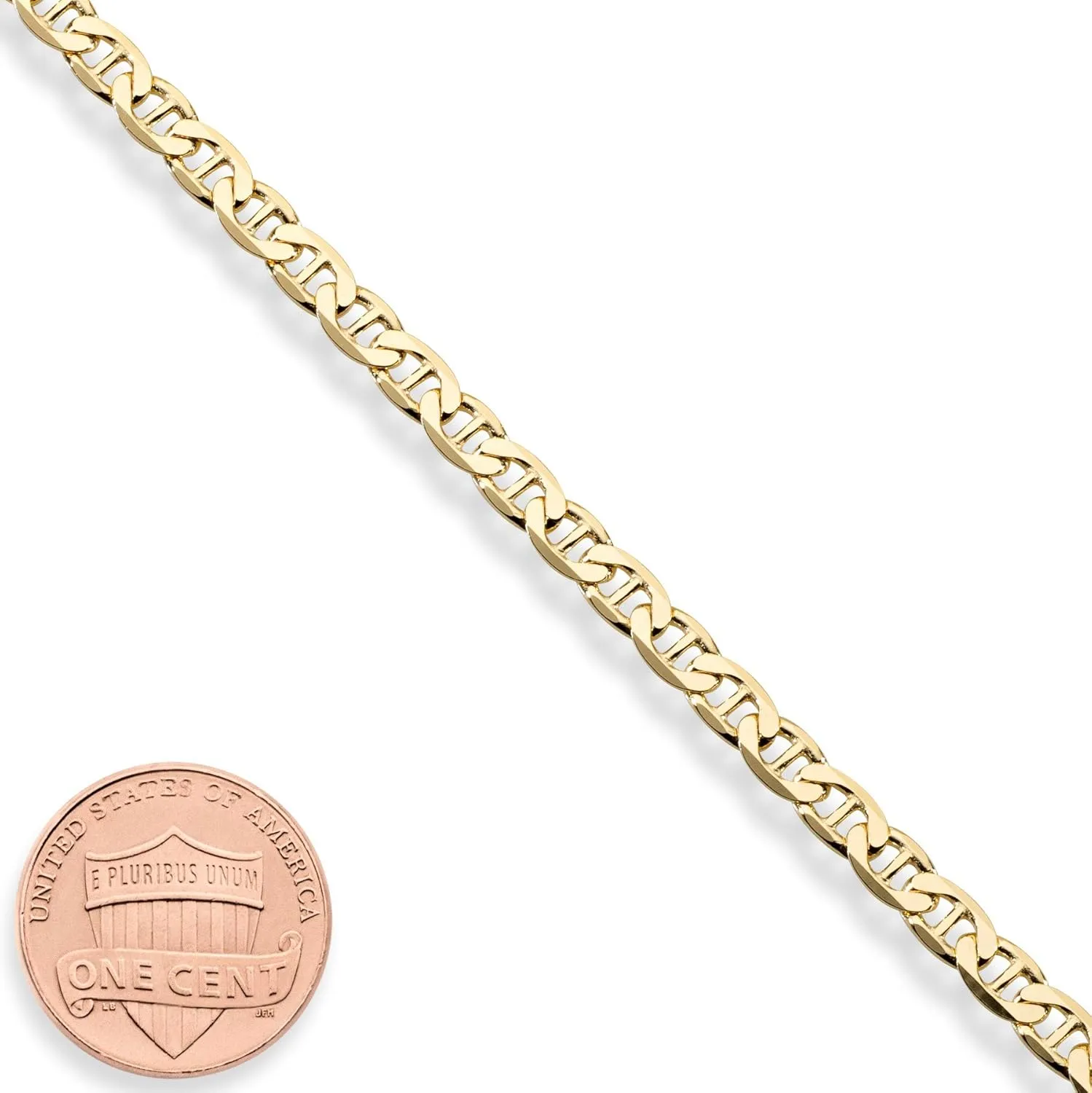 authority centrally verge drug excessively constant Italian 3mm, 4mm Solid Diamond-Cut Mariner Link Chain Anklet Ankle Bracelet for Women, Made in Italy Miabella 18K Gold Over Sterling Silver 