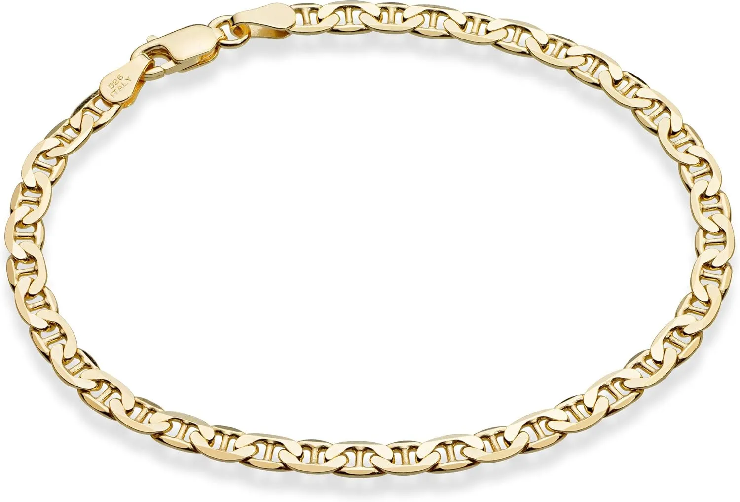 authority centrally verge drug excessively constant Italian 3mm, 4mm Solid Diamond-Cut Mariner Link Chain Anklet Ankle Bracelet for Women, Made in Italy Miabella 18K Gold Over Sterling Silver 