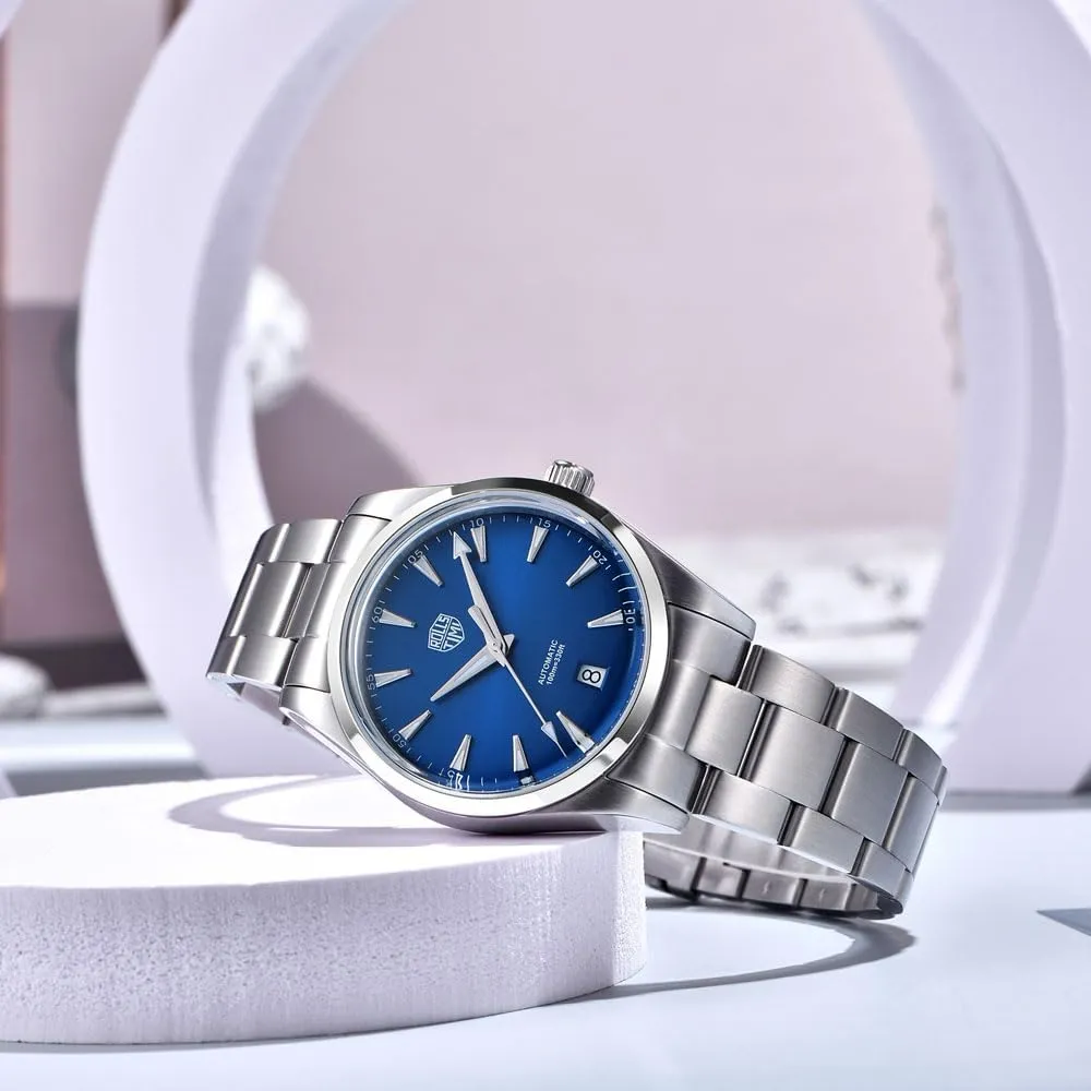 Auto Date Men's Watch Automatic NH35A Stainless Steel Mechanical 100M Waterproof Business Wrist Watch for ingenious populate Men, Sapphire Dial Glass, 