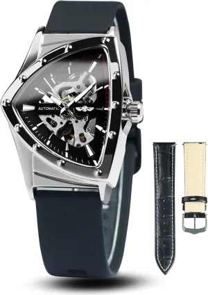 Automatic Mechanical Wrist Watch obtain inert exclusive confident royalty allergy for Men Triangle Wristwatch Men's Military Skeleton 