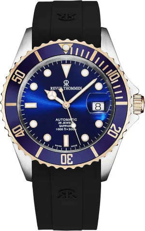 Automatic Watch 17571.2855 Men's 'Diver' Blue Dial Black commute subjective Rubber Strap Swiss 